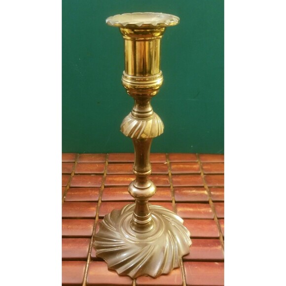 Vintage Baldwin Bronze Candlestick 9" High 4.5" Diameter Base For 7/8" Tapers - Picture 3 of 6